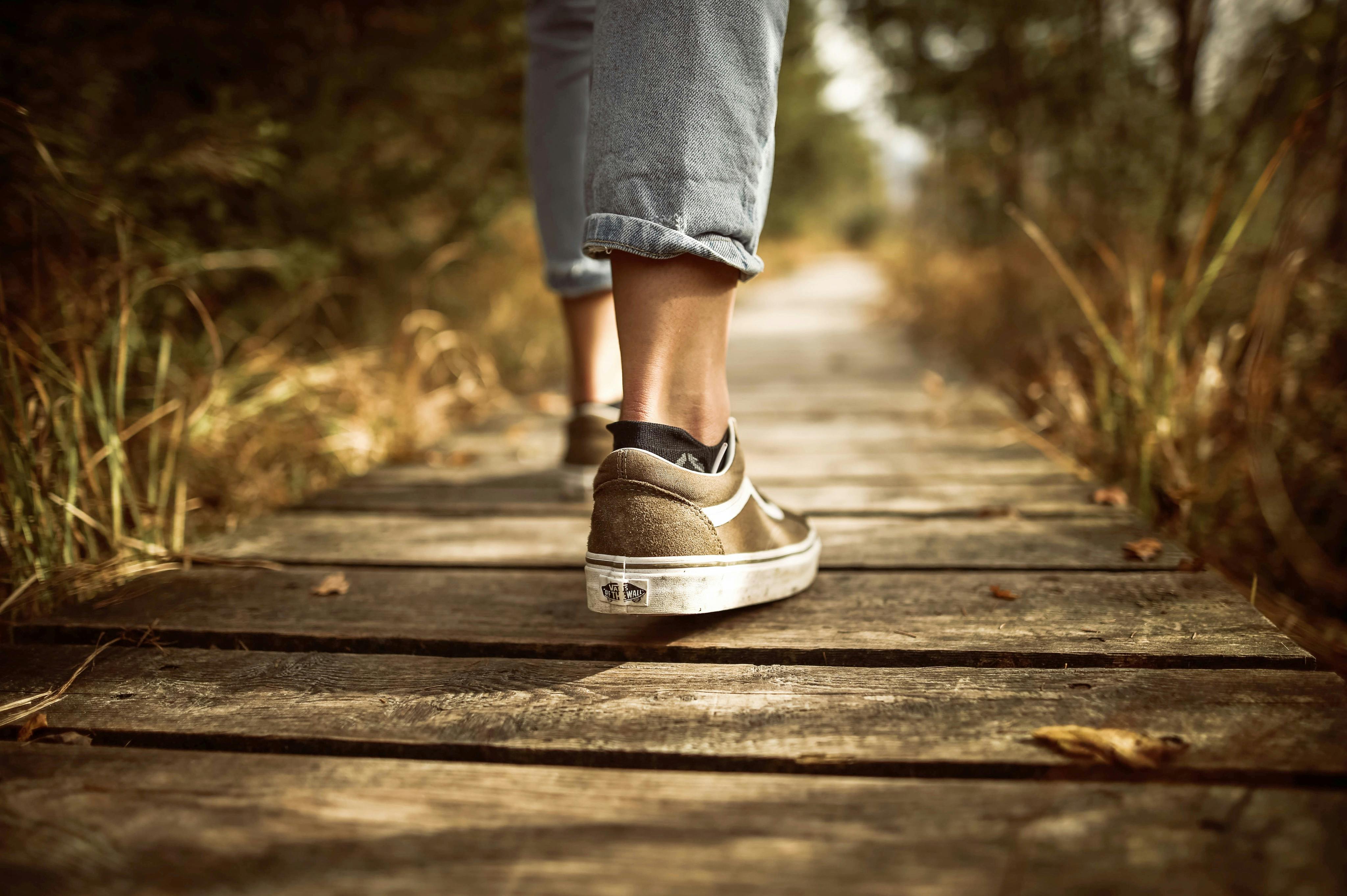 Scenic walking path for daily walking habit